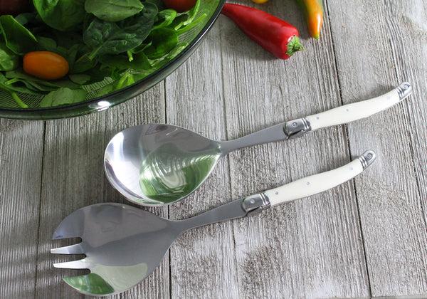 French Home French Home 2 Piece Laguiole Faux Ivory Salad Servers