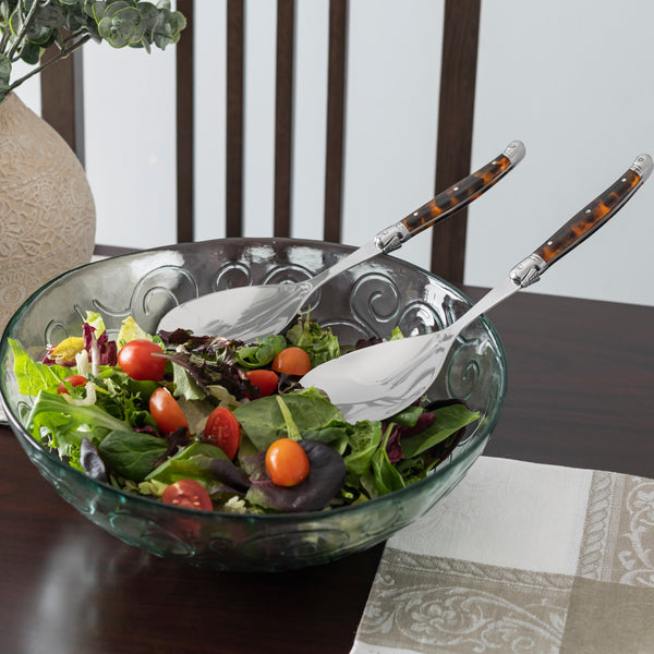 French Home French Home 2-Piece Set Of Laguiole Connoisseur Tortoise Shell Salad Servers