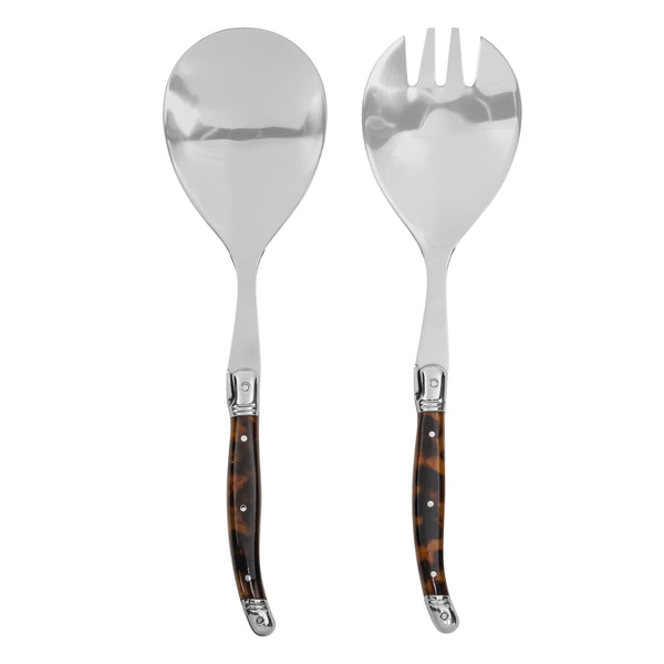 french home French Home 2-Piece Set of Laguiole Connoisseur Tortoise Shell Salad Servers