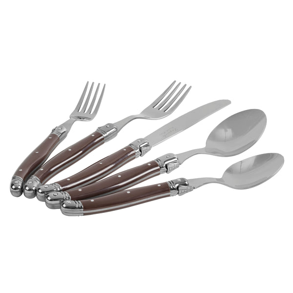 French Home French Home 20-Piece Laguiole Flatware Set Service For 4 Chocolate Brown