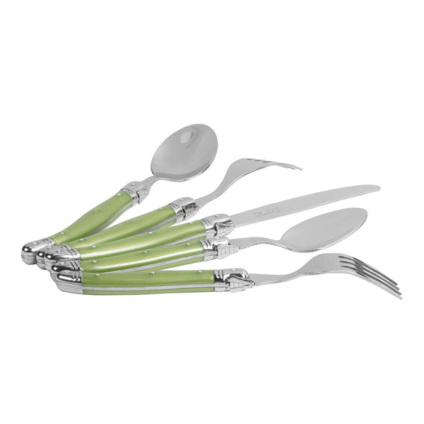 French Home French Home 20-Piece Stainless-Steel Laguiole Flatware Set Service For 4 Spring Green