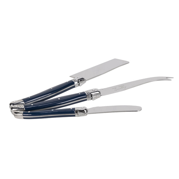 French Home French Home 3-Piece Laguiole Cheese Knife Set With Navy Handles