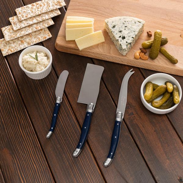French Home French Home 3-Piece Laguiole Cheese Knife Set With Navy Handles