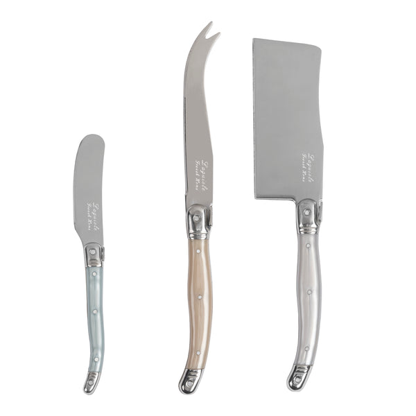 french home French Home 3-Piece Laguiole Cheese Knife Set with Mother of Pearl Handles