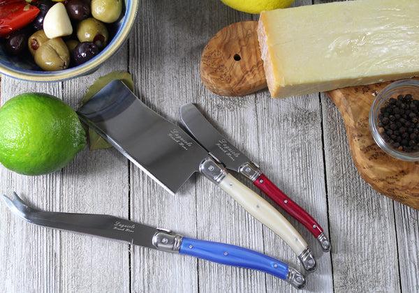 French Home French Home 3 Piece Laguiole Cheese Set - Red Blue & White