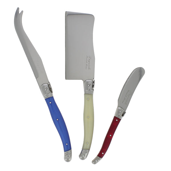 French Home French Home 3 Piece Laguiole Cheese Set - Red Blue & White