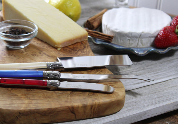French Home French Home 3 Piece Laguiole Cheese Set - Red Blue & White