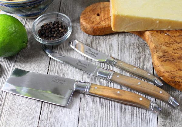 French Home French Home 3 Piece Laguiole Connoisseur Olive Wood Cheese Set