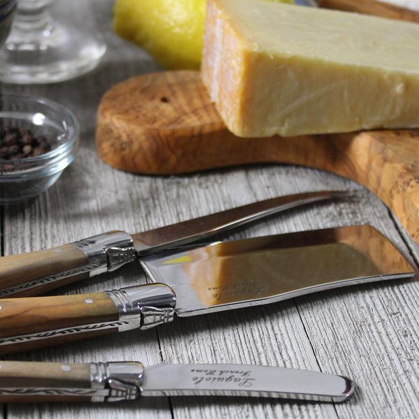 French Home French Home 3 Piece Laguiole Connoisseur Olive Wood Cheese Set