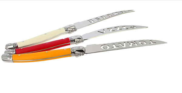 French Home French Home 3 Piece Laguiole Pizza Tomato And Cheese Knife Set Tuscan Sunset