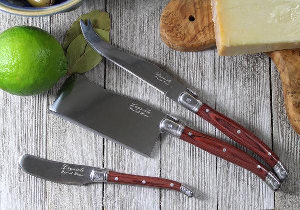 French Home French Home 3 Piece Large Laguiole Pakkawood Cheese Knife Set