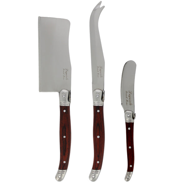 French Home French Home 3 Piece Large Laguiole Pakkawood Cheese Knife Set
