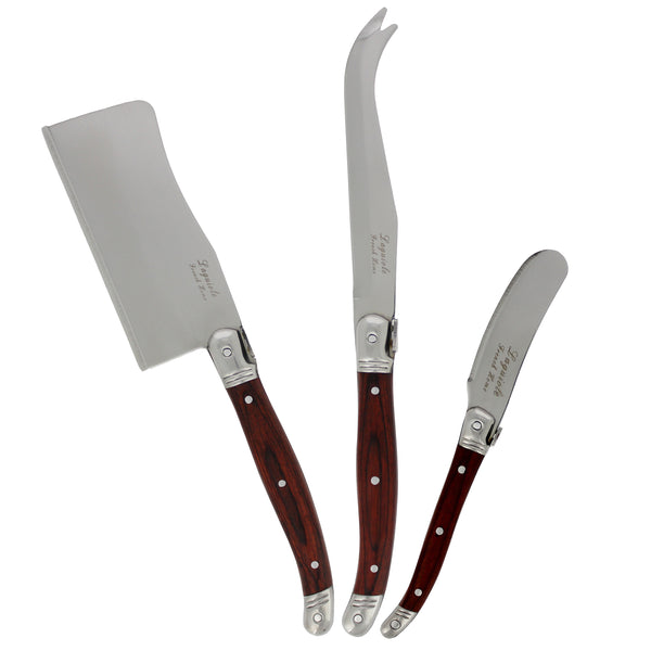 french home French Home 3 Piece Large Laguiole Pakkawood Cheese Knife Set