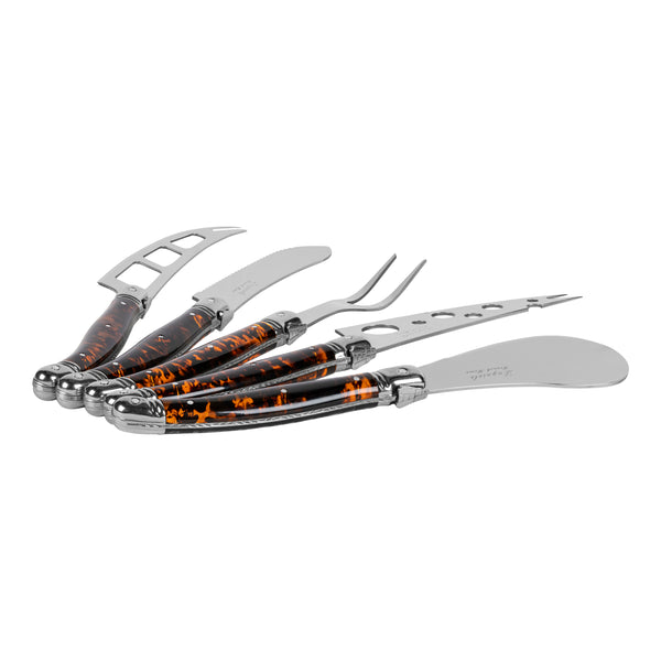 French Home French Home 5-Piece Artisan Laguiole Cheese Knife Set With Tortoise Shell Handles