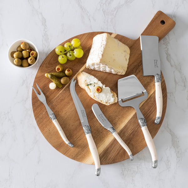 French Home French Home 5-Piece Laguiole Cheese Knife Fork And Slicer Set With Faux Ivory Handles