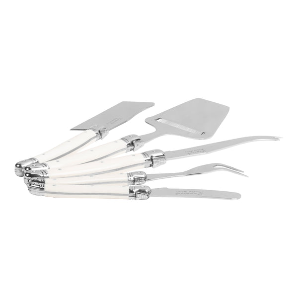 French Home French Home 5-Piece Laguiole Cheese Knife Fork And Slicer Set With Faux Ivory Handles