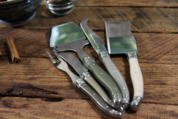 French Home French Home 5 Piece Laguiole Mist Cheese Knife And Fork And Slicer Set