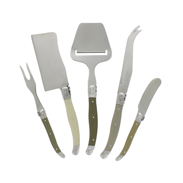 french home French Home 5 Piece Laguiole Mist Cheese Knife and Fork and Slicer Set