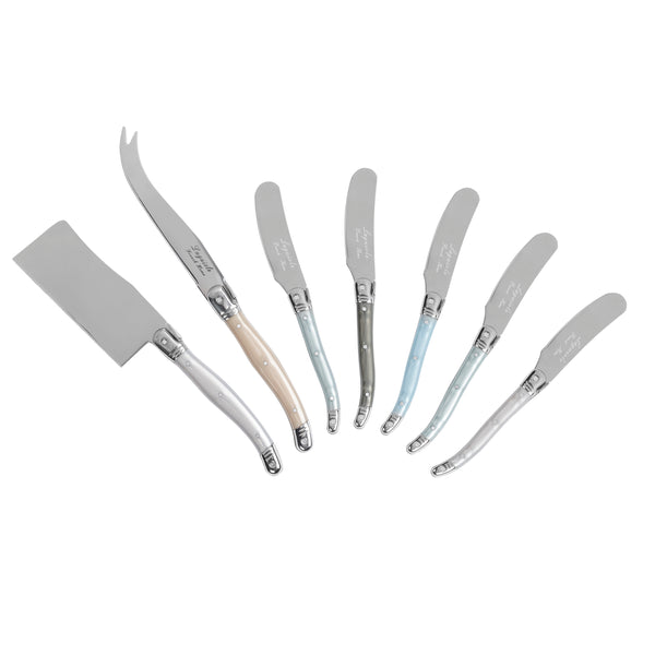 French Home French Home 7-Piece Laguiole Cheese Knife And Spreader Set With Mother Of Pearl Handles