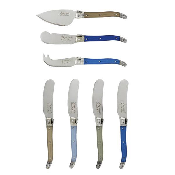 french home French Home 7 Piece Laguiole Cream and Blue Cheese Knife and Spreader Set (LG032)