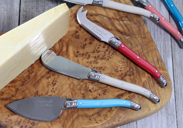 French Home French Home 7 Piece Laguiole Cream Coral And Turquoise Cheese Knife And Spreader Set