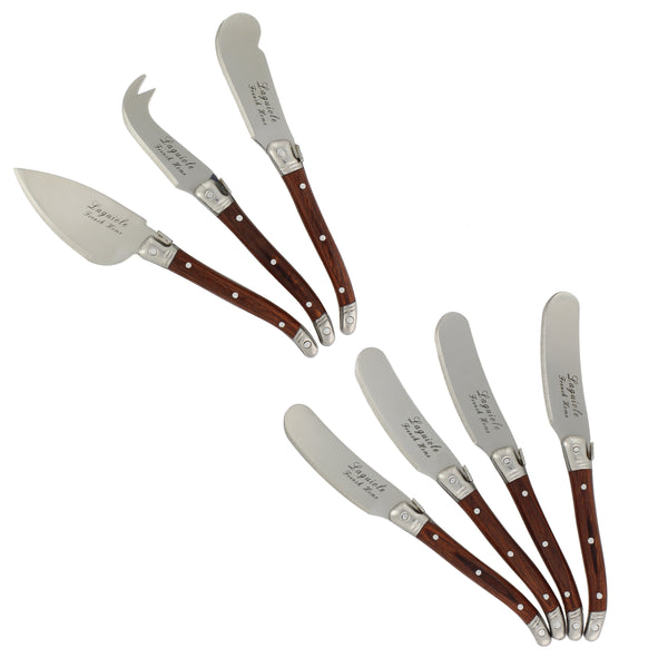 French Home French Home 7 Piece Laguiole Pakkawood Cheese Set