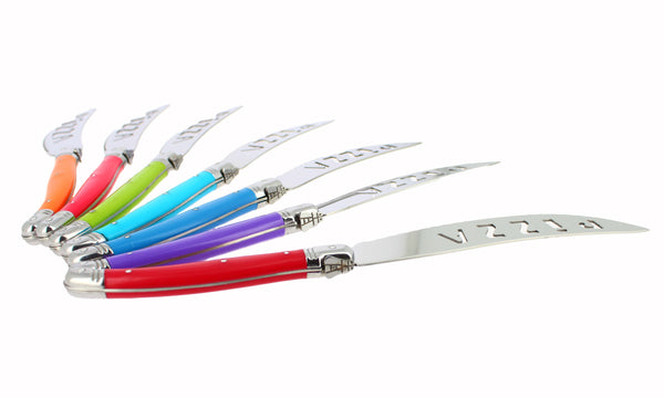 French Home French Home 7 Piece Laguiole Pizza Knife Set Rainbow Colors