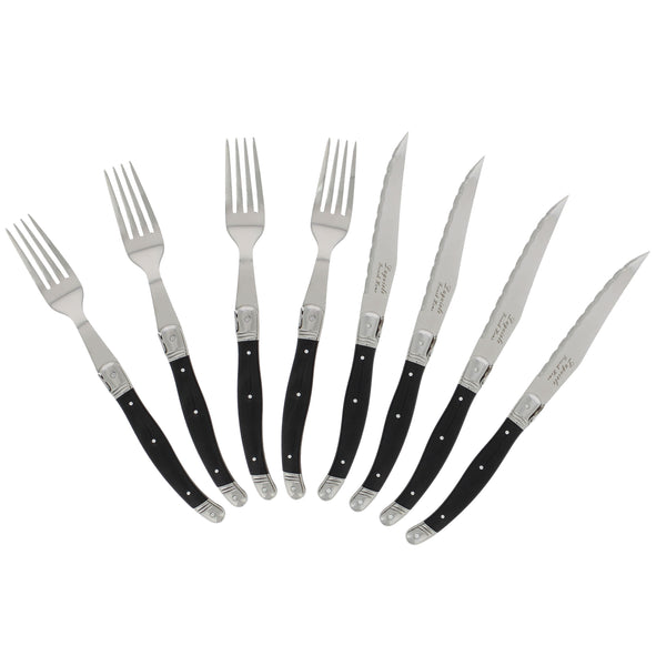 french home French Home 8 Piece Laguiole Faux Onyx Steak Knife and Fork Set french home French Home 8 Piece Laguiole Faux Onyx Steak Knife and Fork Set