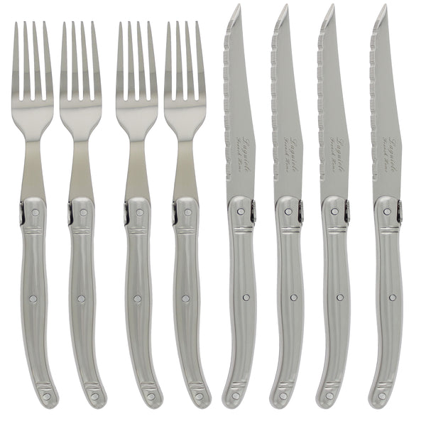 french home French Home 8 Piece Laguiole Stainless Steel Steak Knife and Fork Set