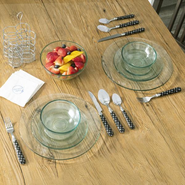 French Home French Home Bistro 16-Piece Stainless Steel Flatware Set Service For 4 Abstract Butterfly