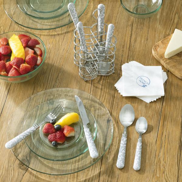 French Home French Home Bistro 16-Piece Stainless Steel Flatware Set Service For 4 Lace Overlay