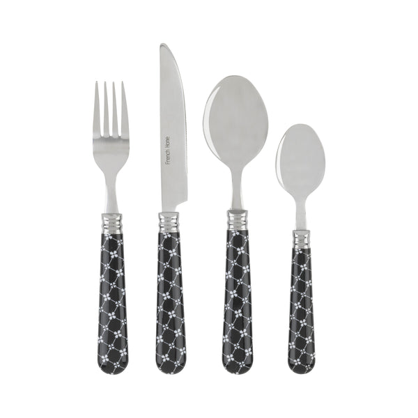 french home French Home Bistro 16-Piece Stainless Steel Flatware Set Service for 4 Abstract Butterfly