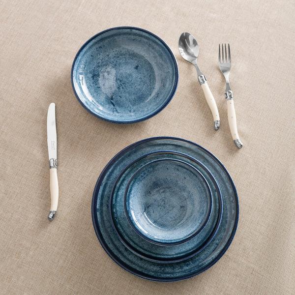 French Home French Home Blue Stone Porcelain 16-Piece Dinnerware Set