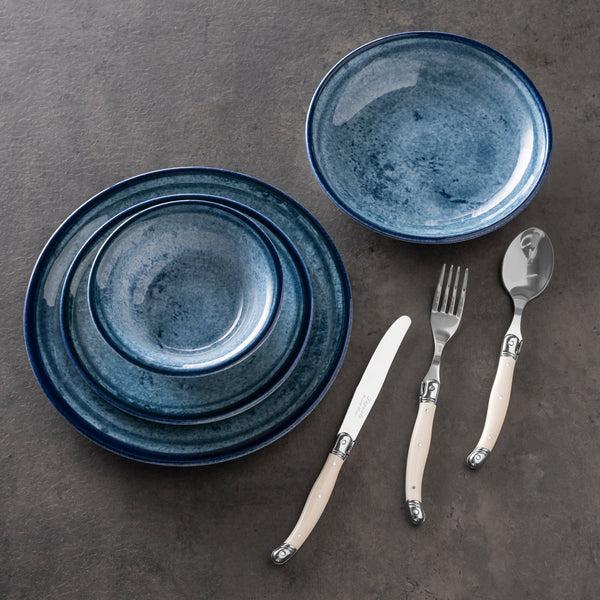 French Home French Home Blue Stone Porcelain 16-Piece Dinnerware Set