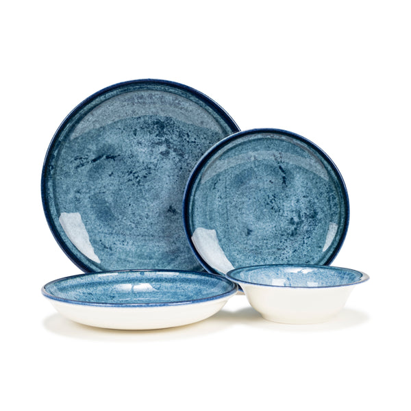 french home French Home Blue Stone Porcelain 16-Piece Dinnerware Set