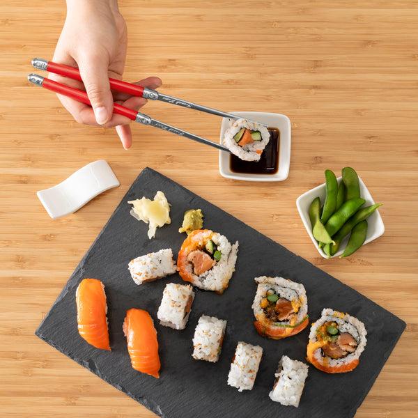 French Home French Home Chopsticks With Red Handles Ceramic Rests And Sauce Bowls Set Of 2 Pairs