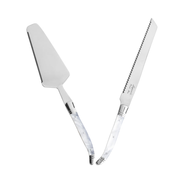 French Home French Home Connoisseur Laguiole 2-Piece Cake And Pie Server Set With Pearl White Handles