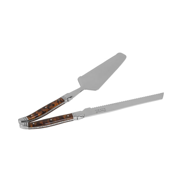 French Home French Home Connoisseur Laguiole 2-Piece Cake And Pie Server Set With Tortoise Shell Handles