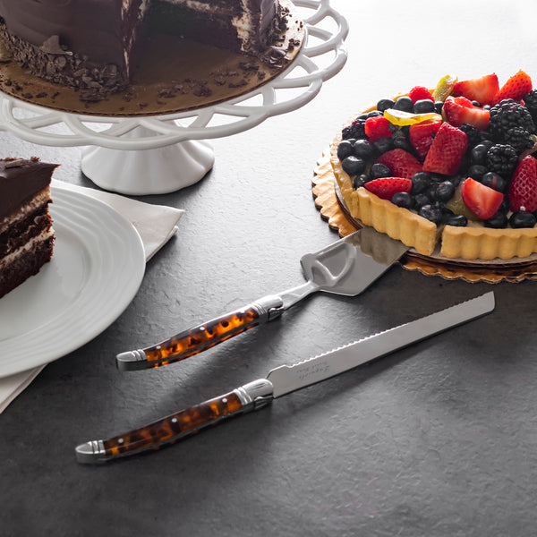 French Home French Home Connoisseur Laguiole 2-Piece Cake And Pie Server Set With Tortoise Shell Handles