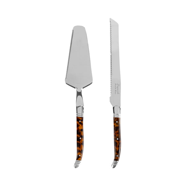 french home French Home Connoisseur Laguiole 2-Piece Cake and Pie Server Set with Tortoise Shell Handles