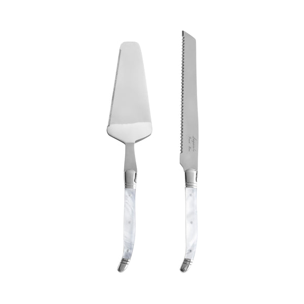 french home French Home Connoisseur Laguiole 2-Piece Cake and Pie Server Set with Pearl White Handles french home French Home Connoisseur Laguiole 2-Piece Cake and Pie Server Set with Pearl White Handles