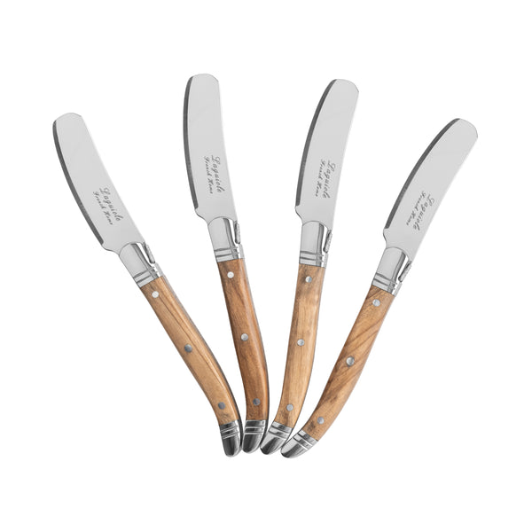 French Home French Home Connoisseur Laguiole Set Of 4 Spreaders With Olive Wood Handles