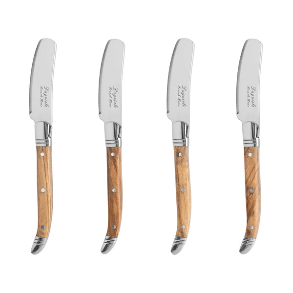 french home French Home Connoisseur Laguiole Set of 4 Spreaders with Olive Wood Handles