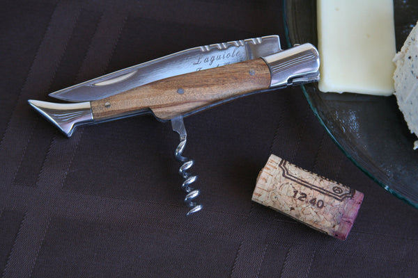 French Home French Home Connoisseur Pocket Knife With Cork Screw And Olive Wood Handle