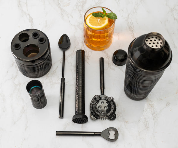 French Home French Home 7-Piece Black Barware Set