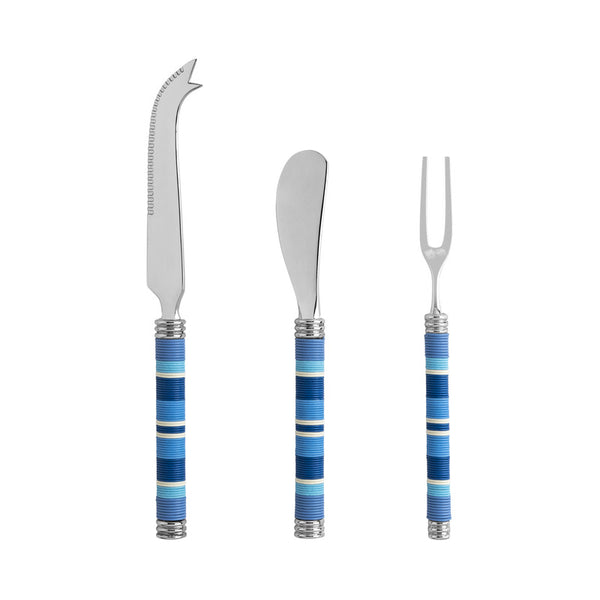 French Home French Home Jubilee Cheese Knife Spreader And Fork Set - Shades Of Denim