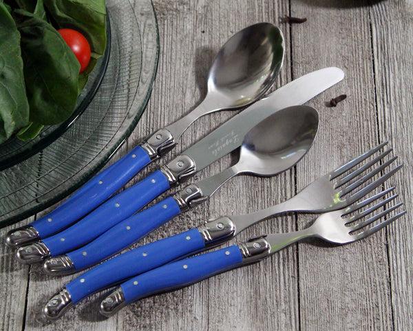 French Home French Home Laguiole 20 Piece Stainless Steel Flatware Set Service For 4 French Blue