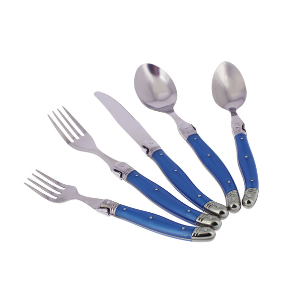 French Home French Home Laguiole 20 Piece Stainless Steel Flatware Set Service For 4 French Blue