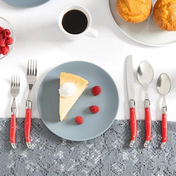 French Home French Home Laguiole 20 Piece Stainless Steel Flatware Set Service For 4 Scarlet Red
