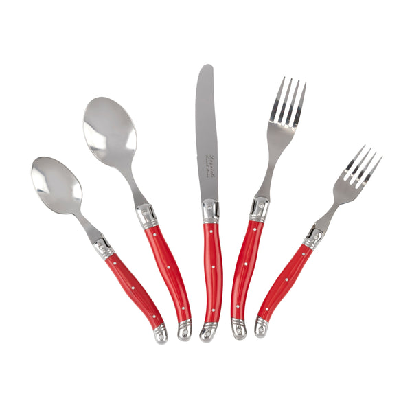 french home French Home Laguiole 20 Piece Stainless Steel Flatware Set Service for 4 Scarlet Red